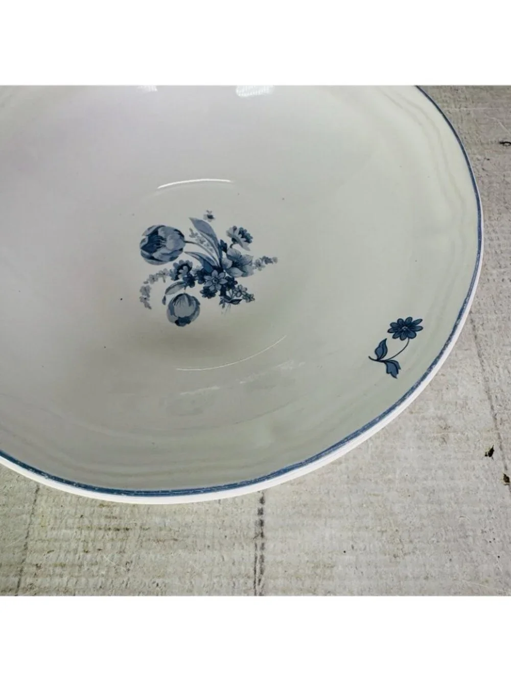 Brick Oven JARDIN BLEU White Blue Flower Stoneware  7 1/8